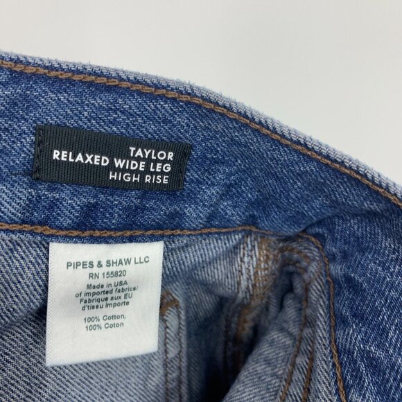 Veronica Beard Jeans Taylor Relaxed Wide Leg High Rise Blue Denim - Picture 6 of 10